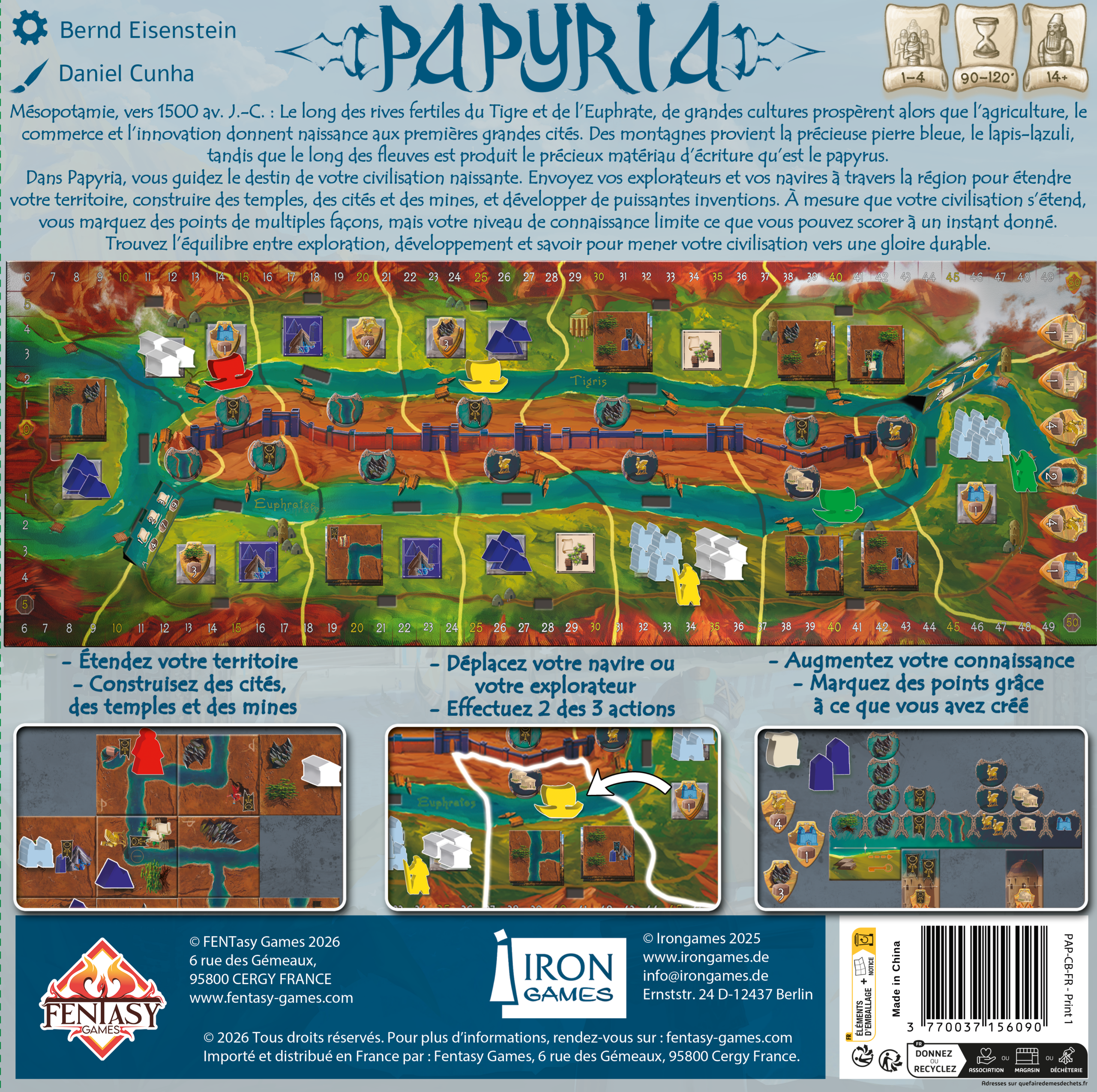 Dos de la boîte de Papyria
